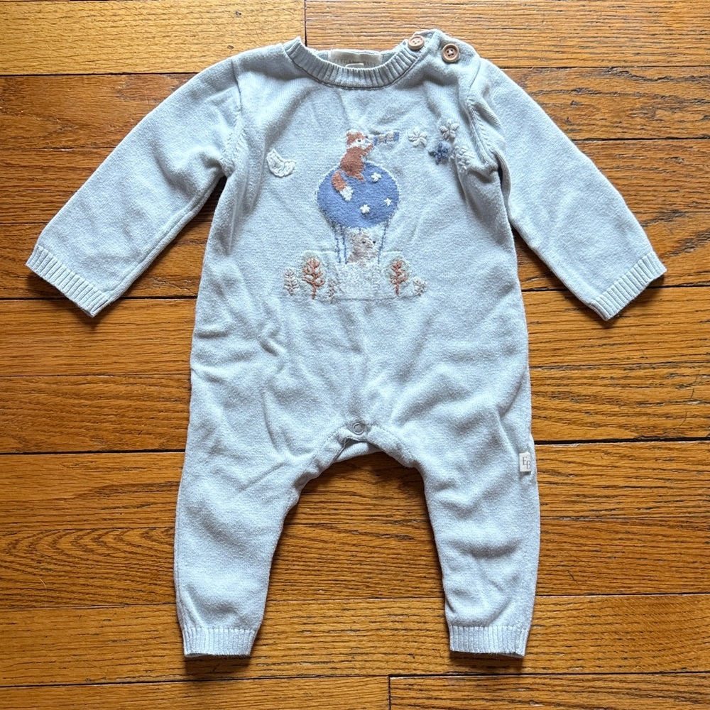 Elegant Baby hot air balloon sweater outfit 3-6 months